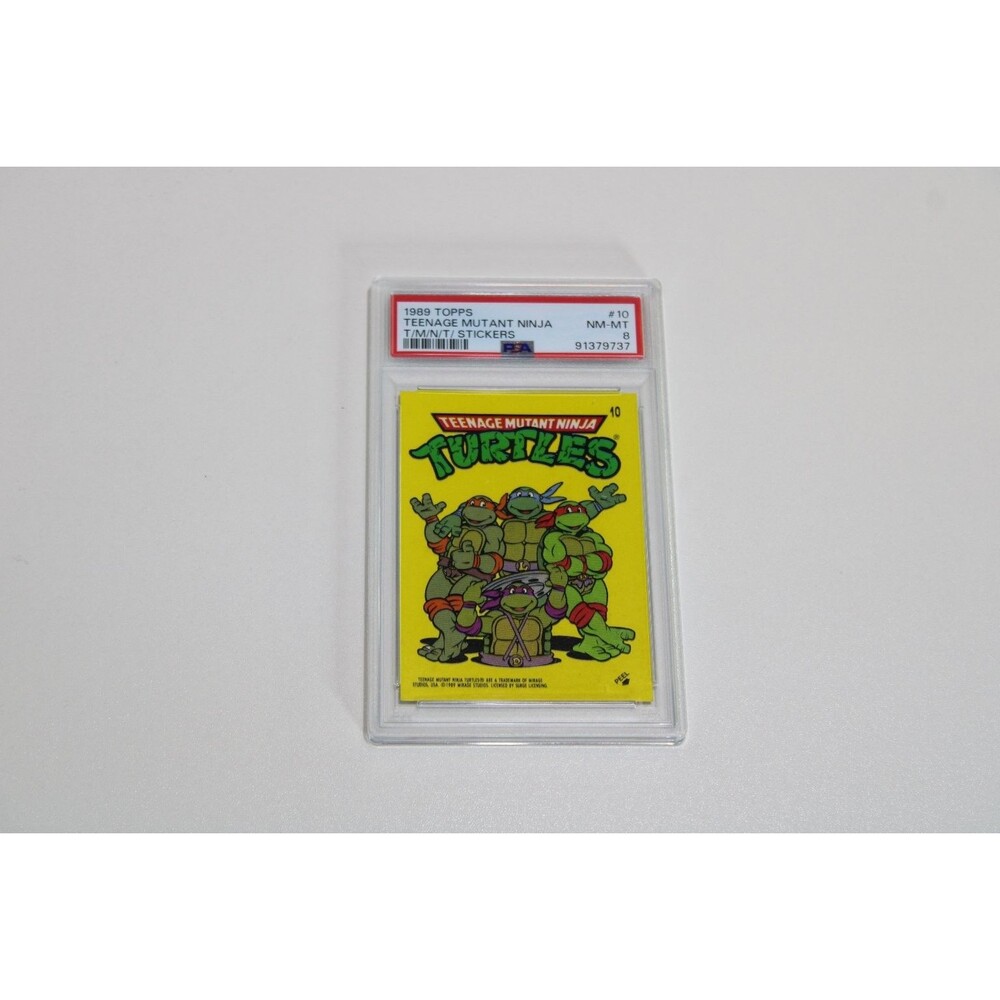 1989 Topps Teenage Mutant Ninja Turtles TMNT Sticker #10 PSA 8 NM-MT